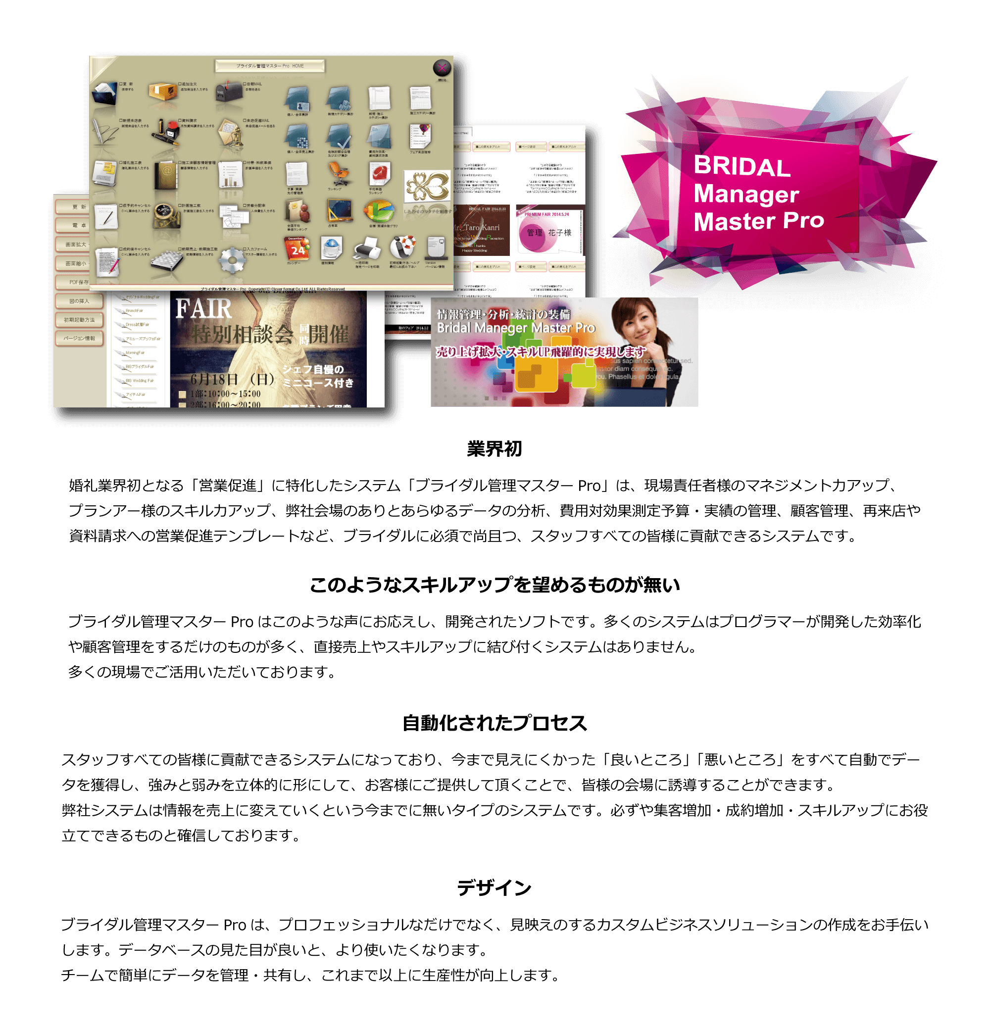 ブライダル管理マスターpro 